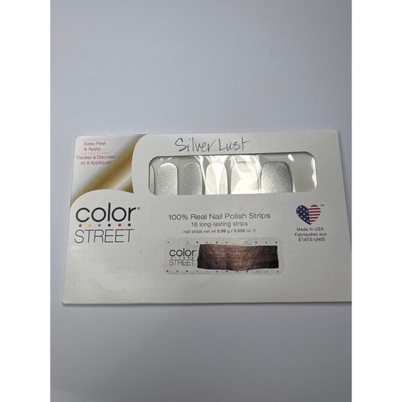 NWT Color Street “Silver Lust” Silver Shimmery Shade Nail Strips - Picture 2 of 4